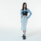ライトウェイトクロップカーディガン / SKY BLUE LIGHT WEIGHT CROP CARDIGAN