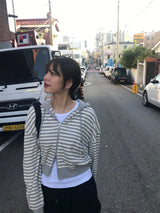 カミラストライプジップアップ