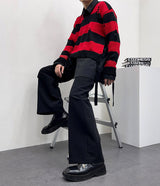 ストライプ ロープ クロップド ニットウェア / SK Stripe rope cropped knitwear (2 colors)