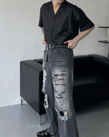 コーティングオープンカラーハーフシャツ/FL Coating open collar half shirt (2 colors)
