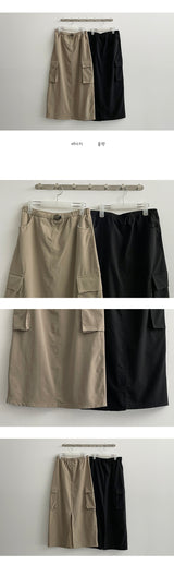 ウエストストリングカーゴロングスカート / Waist String Cargo Long Skirt