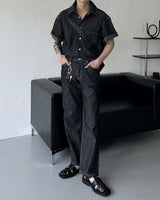 ノンフェードリネンショートスリーブシャツ/MG516 Non-Fade Linen Short-Sleeved Shirt (2 colors)