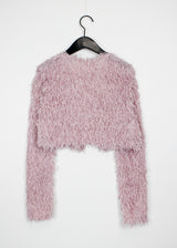 ノーボタンファークロップカーディガン/Nor Button Fur Crop Cardigan (3color)