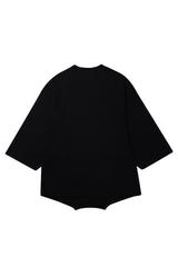 ブラーハートケープスリーブTシャツ　ブラック