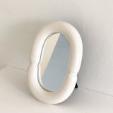 セラミックボールドフレームドテーブルミラー / Ceramic Bold Framed Table Mirror - White