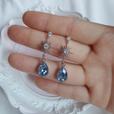 Starry Teardrops Piercing - Light Sapphire