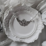 [VIVIZ Eunha, KISS OF LIFE Julie Necklace] Baroque Angel Pearl Choker Necklace - Silver Color