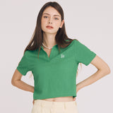 Vネックオープンカラートップ / VNECK OPEN COLLAR TOP(GREEN)
