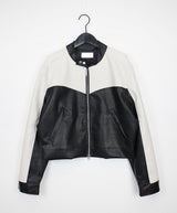 モーターカラーマッチングレザージャケット / motor color matching leather jacket