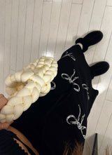 リボンブラックロングスカート