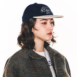 ウェア―ドセミサイクルコーデュロイフラットブリムキャップ/WEIRD SEMICIRCLE CORDUROY FLAT BRIM CAP (NAVY)