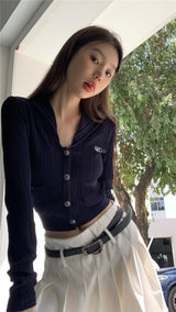 オーロラセーラートップ/Aurora Navy Collar Top