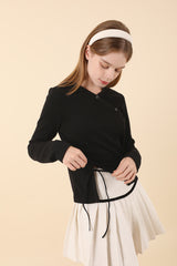 VネックスリットTシャツ