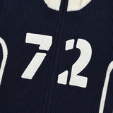 LINE POINT HIGH NECK KNIT ZIP UP [NAVY]