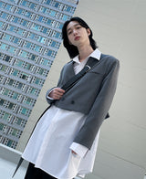 クローズ クロップ ブレザー (2 color) (6678016000118)