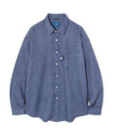 デニムツイルテクスチャーシャツ/Denim Twill Texture Shirt S120 Light Indigo