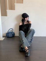 Luckett Y2K Kitsch Star Belt Denim Mini Shoulder Bag
