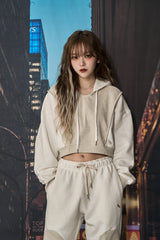ラインクロップフーディー / LINE CROP HOODIE (IVORY)