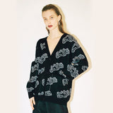 LOGO JACQUARD OVERSIZED CARDIGAN (KYTZ7CDR01W) (6541180076150)