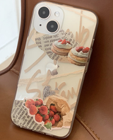ストロベリーペーパーコラージュ携帯ケース