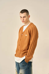 RAGLAN PATTERN BOOKLE CARDIGAN - BRICK