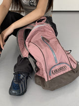 カマン配色ジッパースポーティバックパック/Kaman Contrast Zipper Sporty Backpack