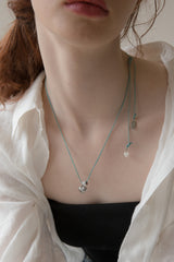 ハートポイントメランジストリングネックレス/Heart point melange string necklace