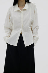 スリムボタンシャツ/Slim button shirt (2color)