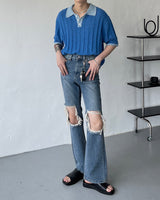 オーンショートスリーブブックルニットウェア / OWN Fnatic Short-Sleeved Bookle Knitwear (2 colors)