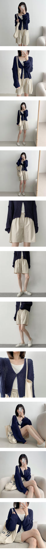 ピーチワンボタンニットカーディガン / Peach One Button Knit Cardigan