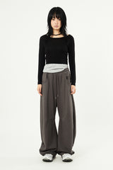 Olive wide-neck crop long sleeve