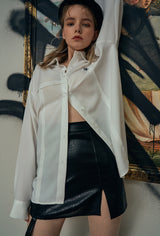 レザーガータースカート / Leather Garter Skirt (4573562404982)
