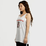 K プリントスリーブレスTシャツ / K PRINTING SLEEVLESS T-WHITE MELANGE