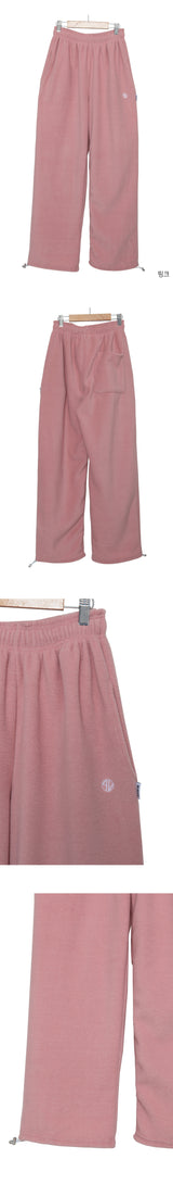フリースエンブロイダリーストリングパンツ / fleece embroidered string pants