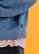 MESH ARGYLE KNIT / BLUE