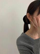[92.5silver] matt circle one-touch earrings (2sizes)