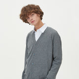 LAMBSWOOL V NECK CARDIGAN_GRAY (6612826947702)