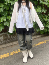 レイヤードリネンキャミソール / Layered linen sleeveless