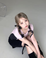 スポーティースパンデックスカラーマッチングスリムTシャツ / Sporty Spandex color matching Slim T-shirt