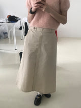 Harney button long skirt 