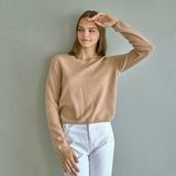 100%cashmere v neck basic top_macaroon (6653667115126)
