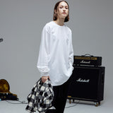 オーバーフィット M ロングスリーブT/OVERFIT M LONG-SLEEVED T-WHITE