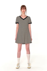 V NECK STRIPE OPS (WHITE)