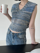 ミックスニットベスト/Mix Knit Best (3color)