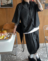 No.0273 denim string half SHIRT