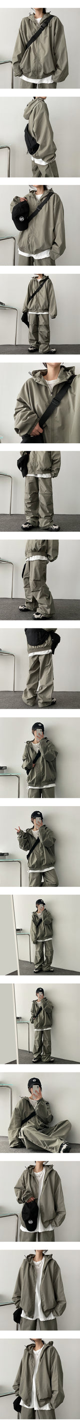 [Set-up possible!] [Jogger, wide] リザニーピンタックバンディングワイドパンツ