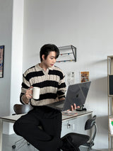 LMN Twisted Open Carriage Single Collar Knitwear (4 colors)