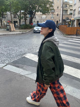 Praha deep color check pants