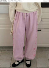 Ribbon Sheep Fleece Jogger Pants (4color)