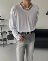 B747 Oversized fit U-neck Long-sleeved T-shirt (3 colors)
